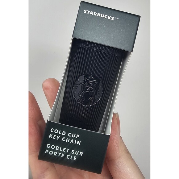 Starbucks Winter 2024 Black Pleated Cold Cup Keychain New Stocking Stuffer - Picture 2 of 6